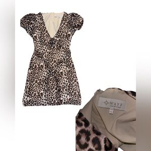 WAYF Animal Print Mini Dress